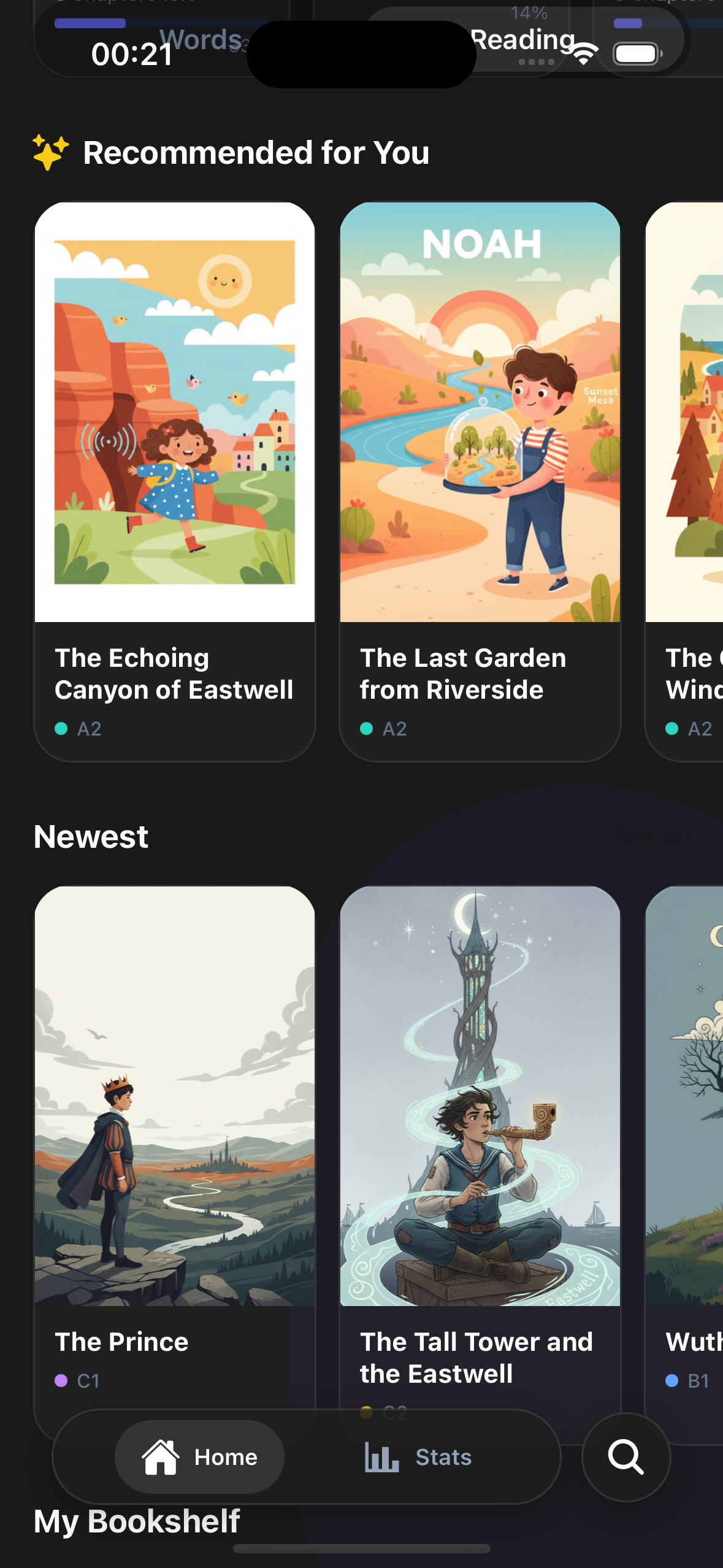 Recally recommendations and newest books feed